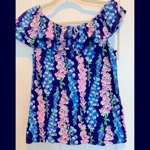 Lilly Pulitzer Floral Ruffle Top Size Women’s Medium (M)